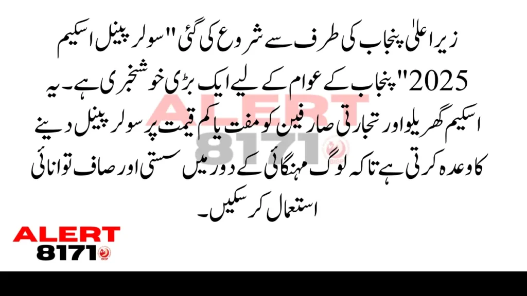 سولر پینل اسکیم 2025 میں رجسٹریشن کا طریقہ – وزیراعلیٰ پنجاب اسکیم